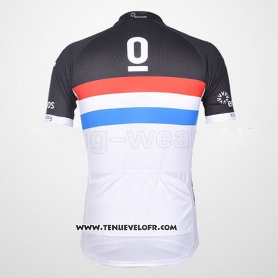 2011 Maillot Ciclismo Trek Leqpard Champion France Noir et Blanc Manches Courtes et Cuissard